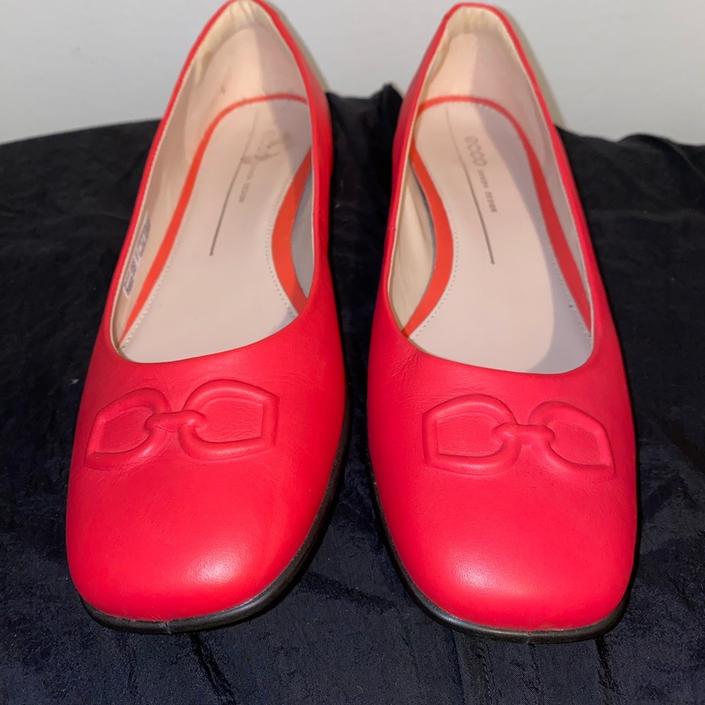 Ecco Red Women's Flats with Bow Detail